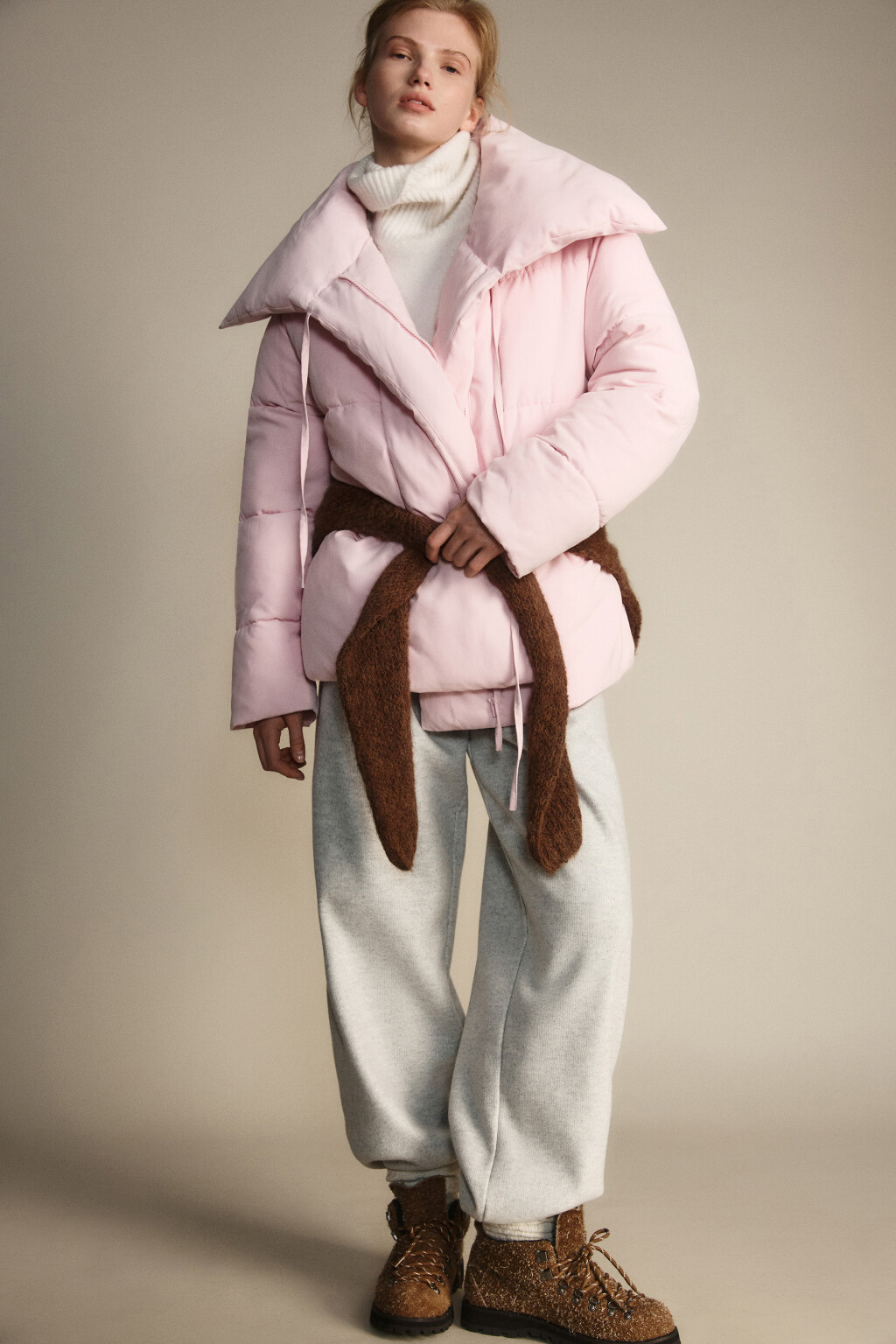 Куртка стеганая с завязками - цвет розовый - 2