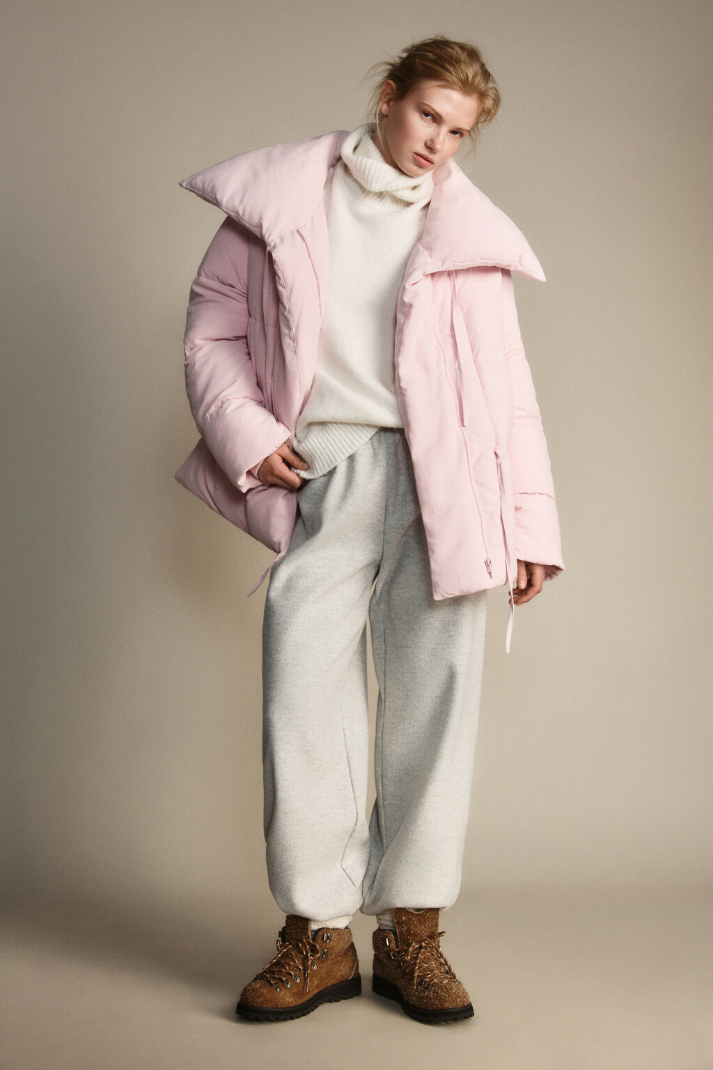 Куртка стеганая с завязками - цвет розовый - 5