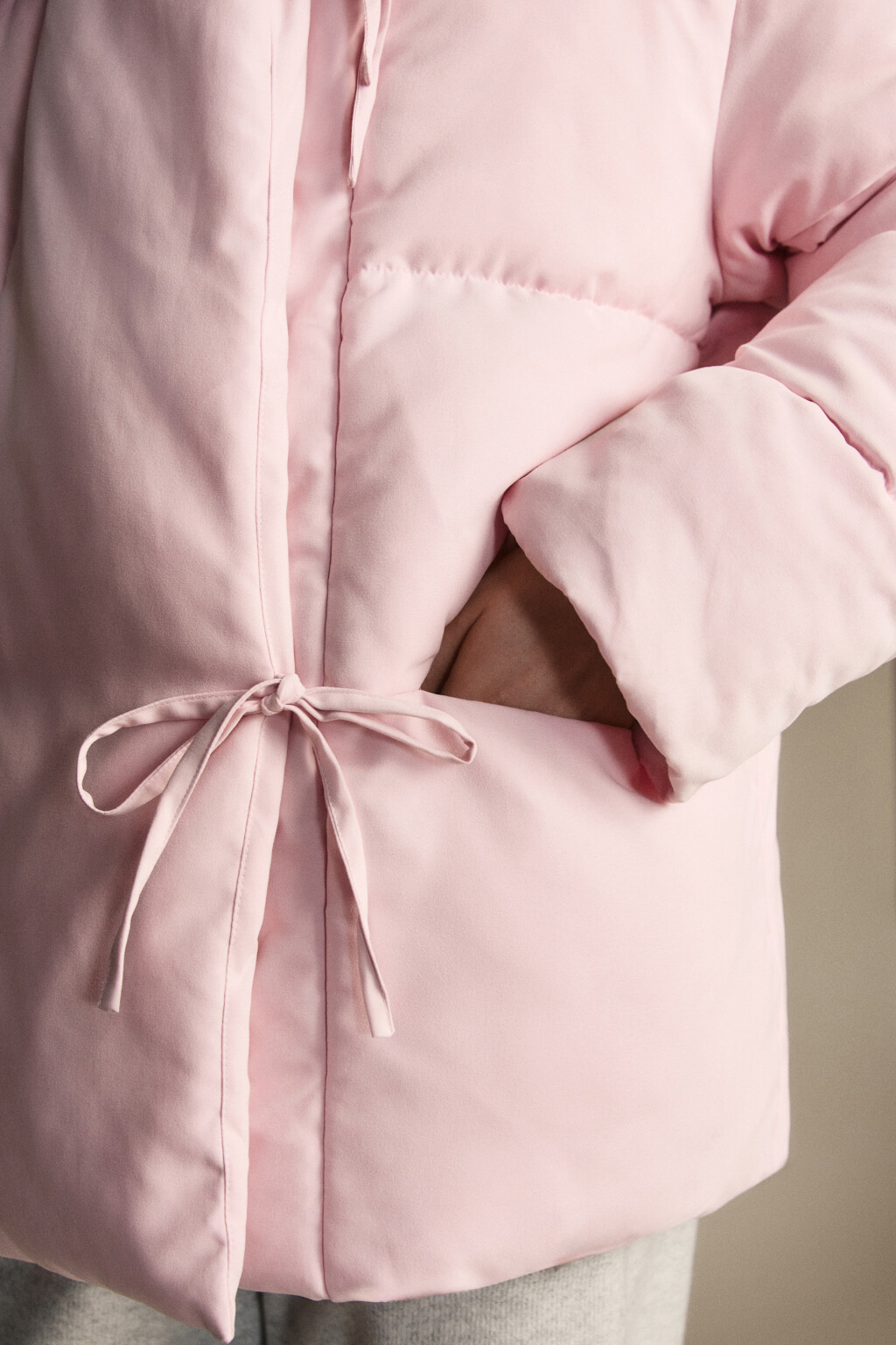 Куртка стеганая с завязками - цвет розовый - 7