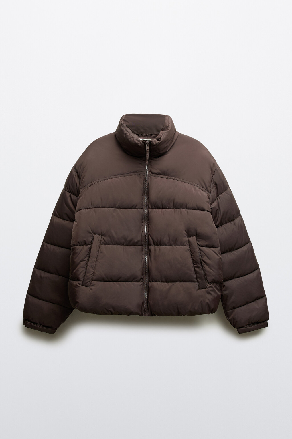 Куртка короткая стеганая со стойкой - цвет коричневый - 8