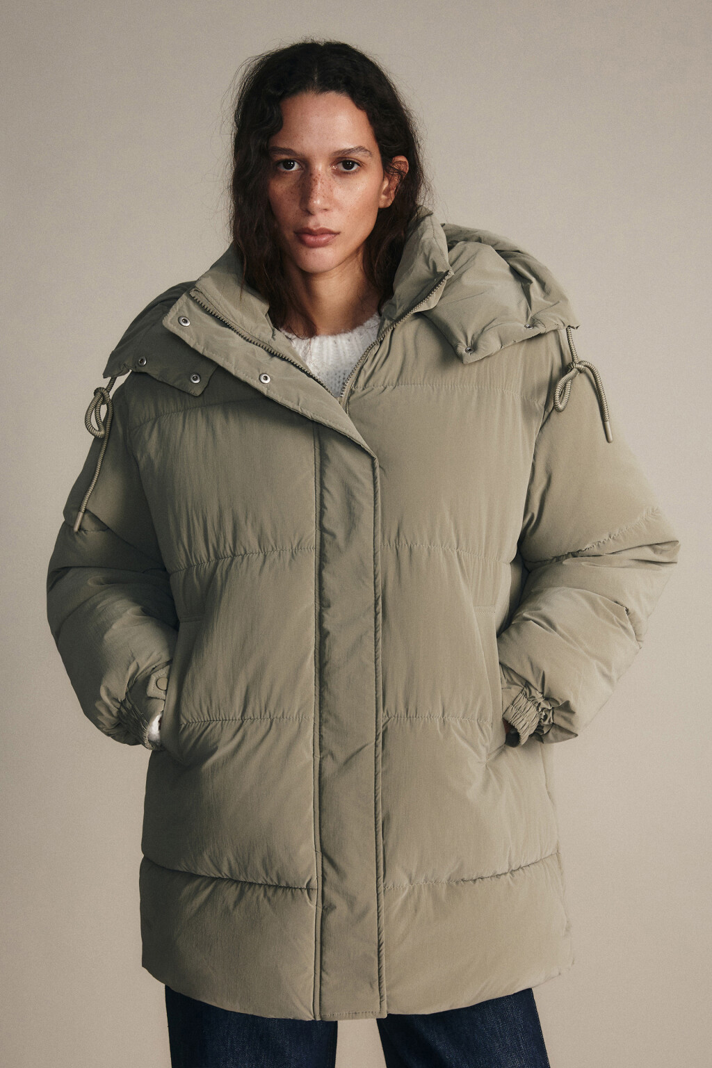 Куртка стеганая с капюшоном - цвет зеленый - 3