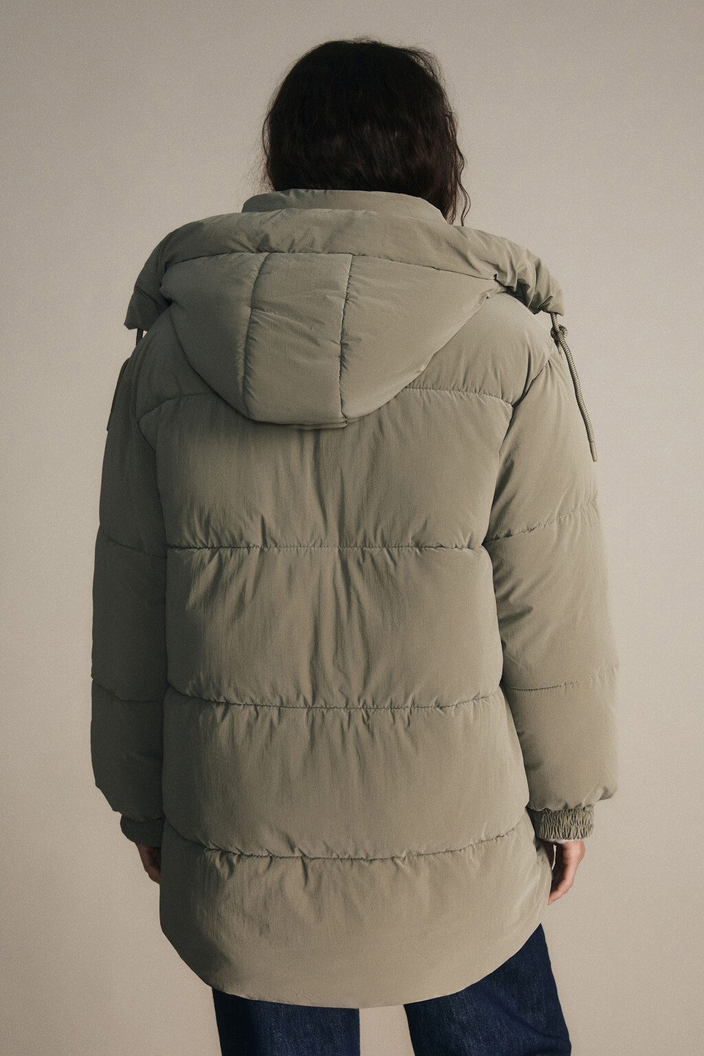 Куртка стеганая с капюшоном - цвет зеленый - 4