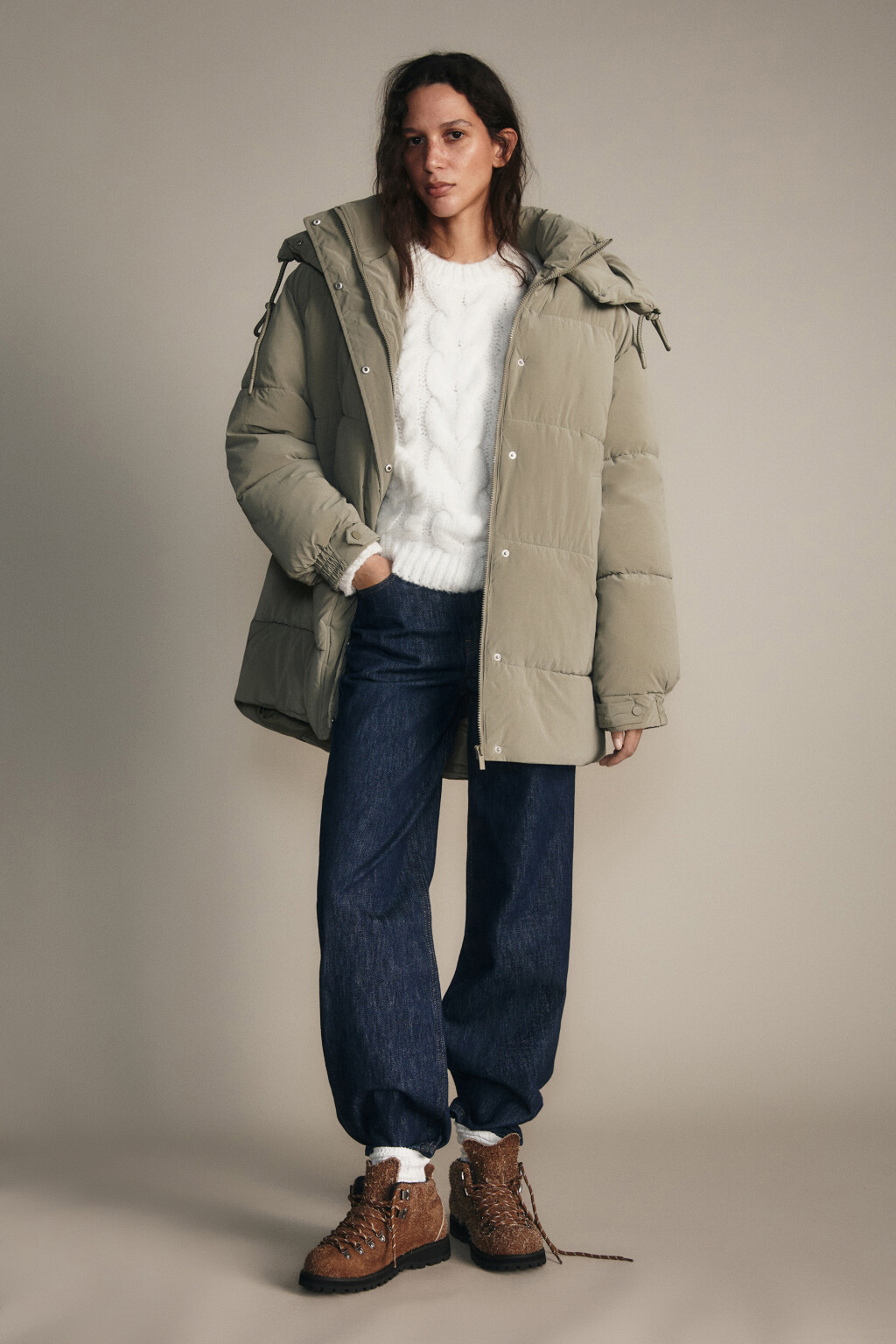 Куртка стеганая с капюшоном - цвет зеленый - 5