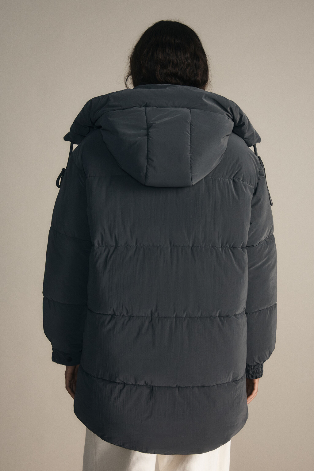 Куртка стеганая с капюшоном - цвет серый - 3