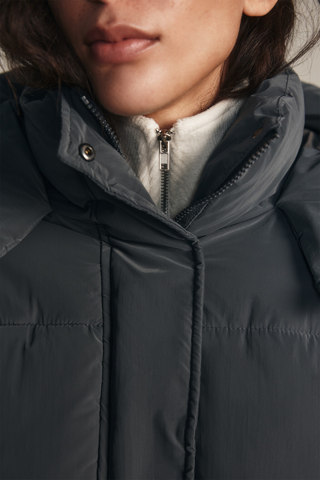 Куртка стеганая с капюшоном - цвет серый - 5