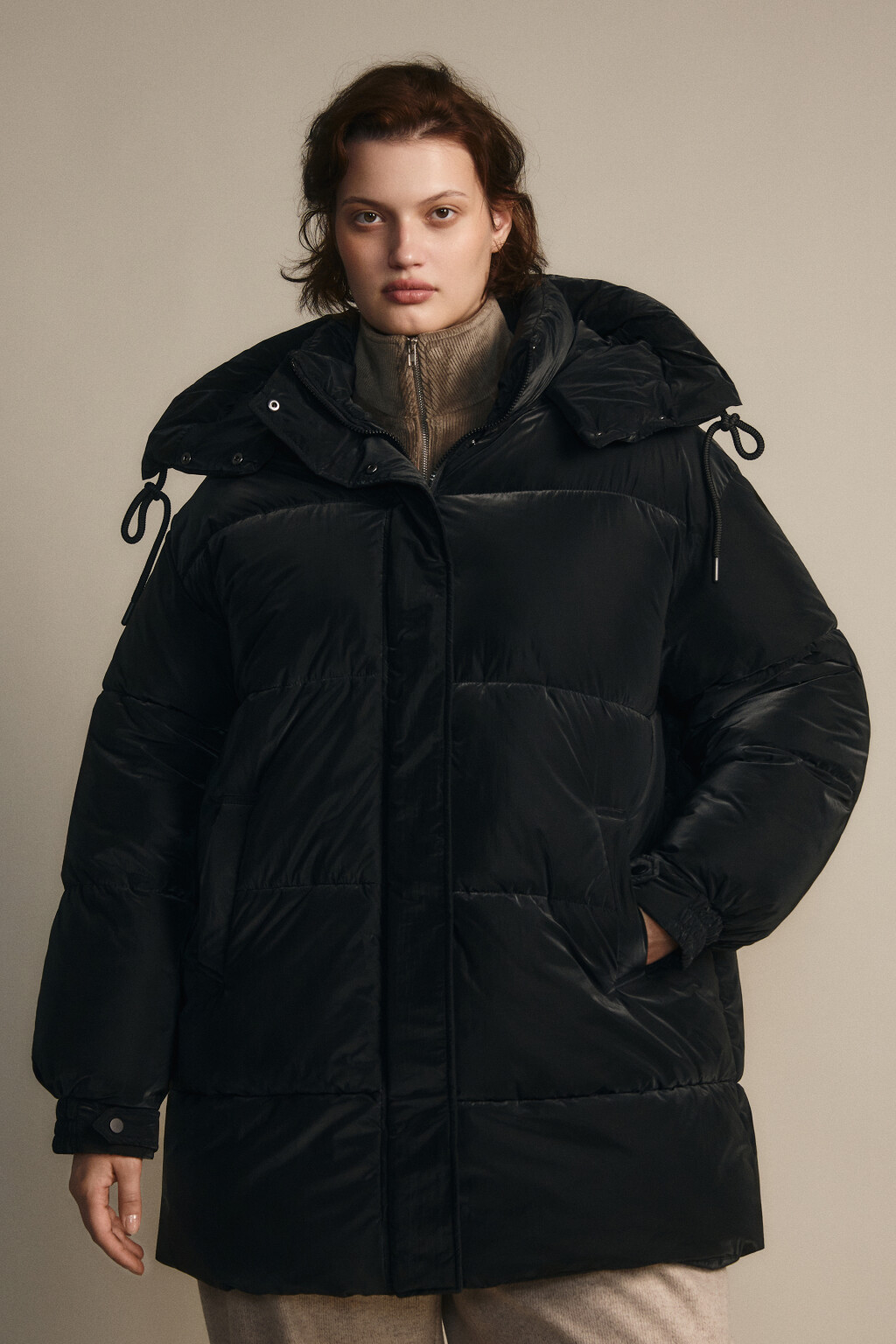 Куртка стеганая с капюшоном - цвет черный - 3