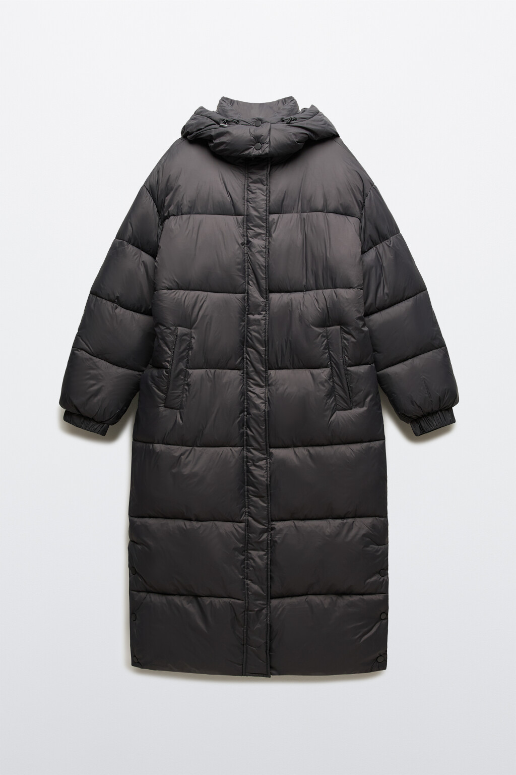 Пальто стеганое с капюшоном - цвет серый - 8