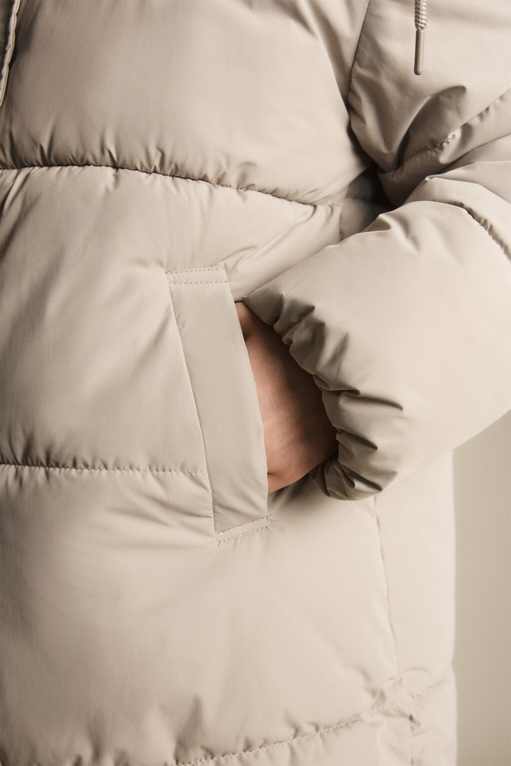 Куртка стеганая с капюшоном - цвет бежевый - 7
