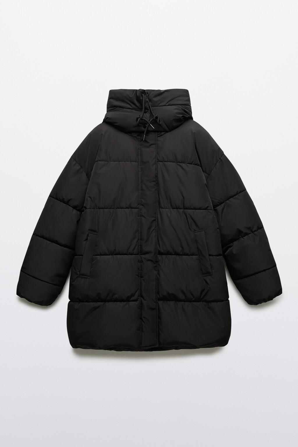 Куртка стеганая с капюшоном - цвет черный - 1