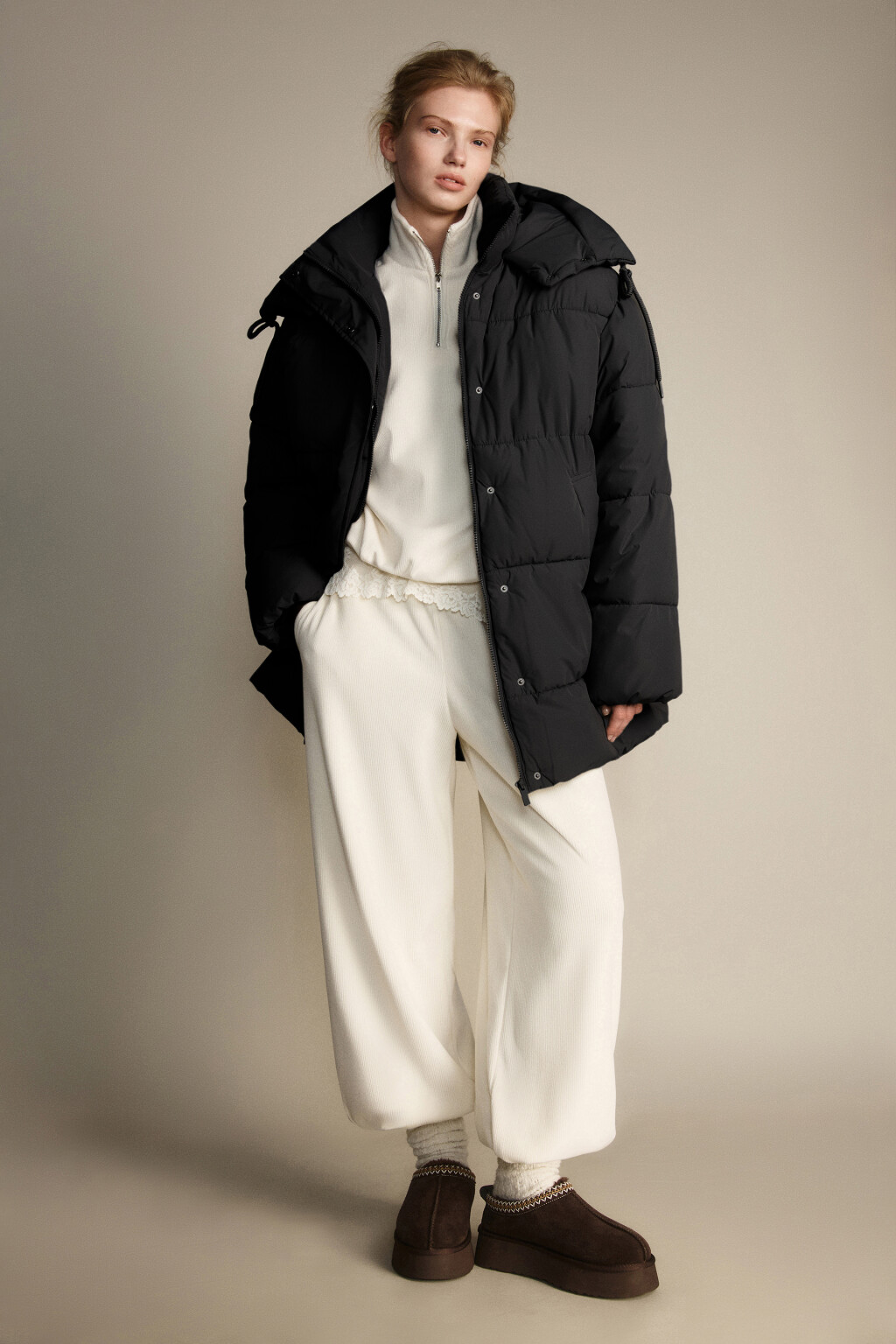 Куртка стеганая с капюшоном - цвет черный - 5