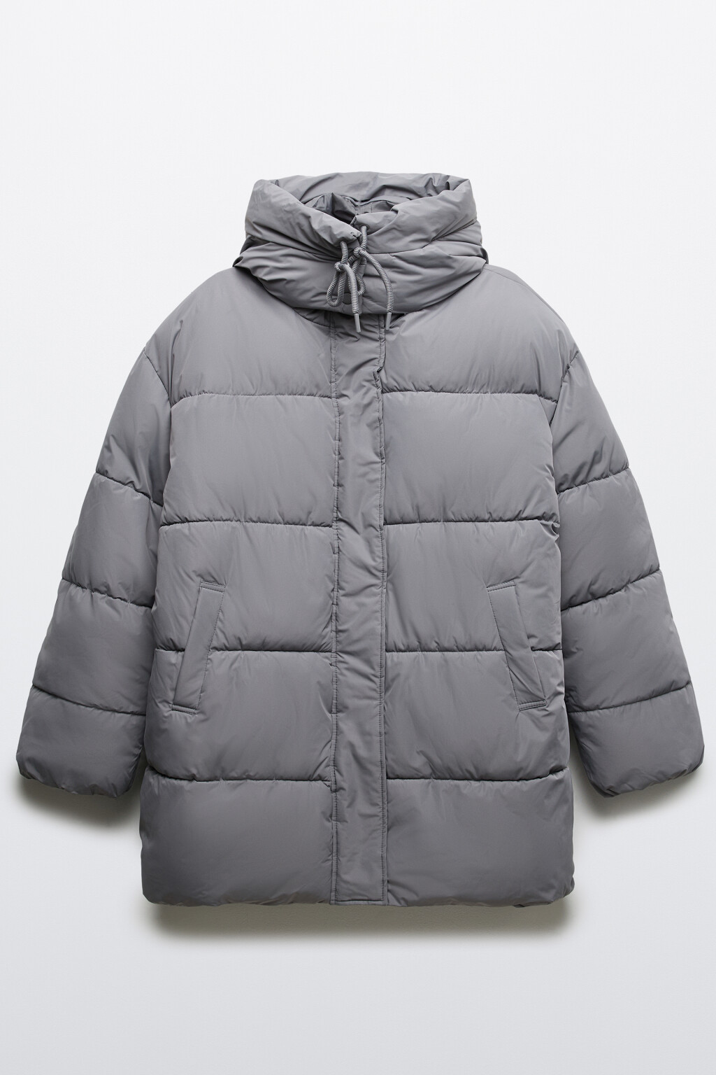 Куртка стеганая с капюшоном - цвет серый - 8