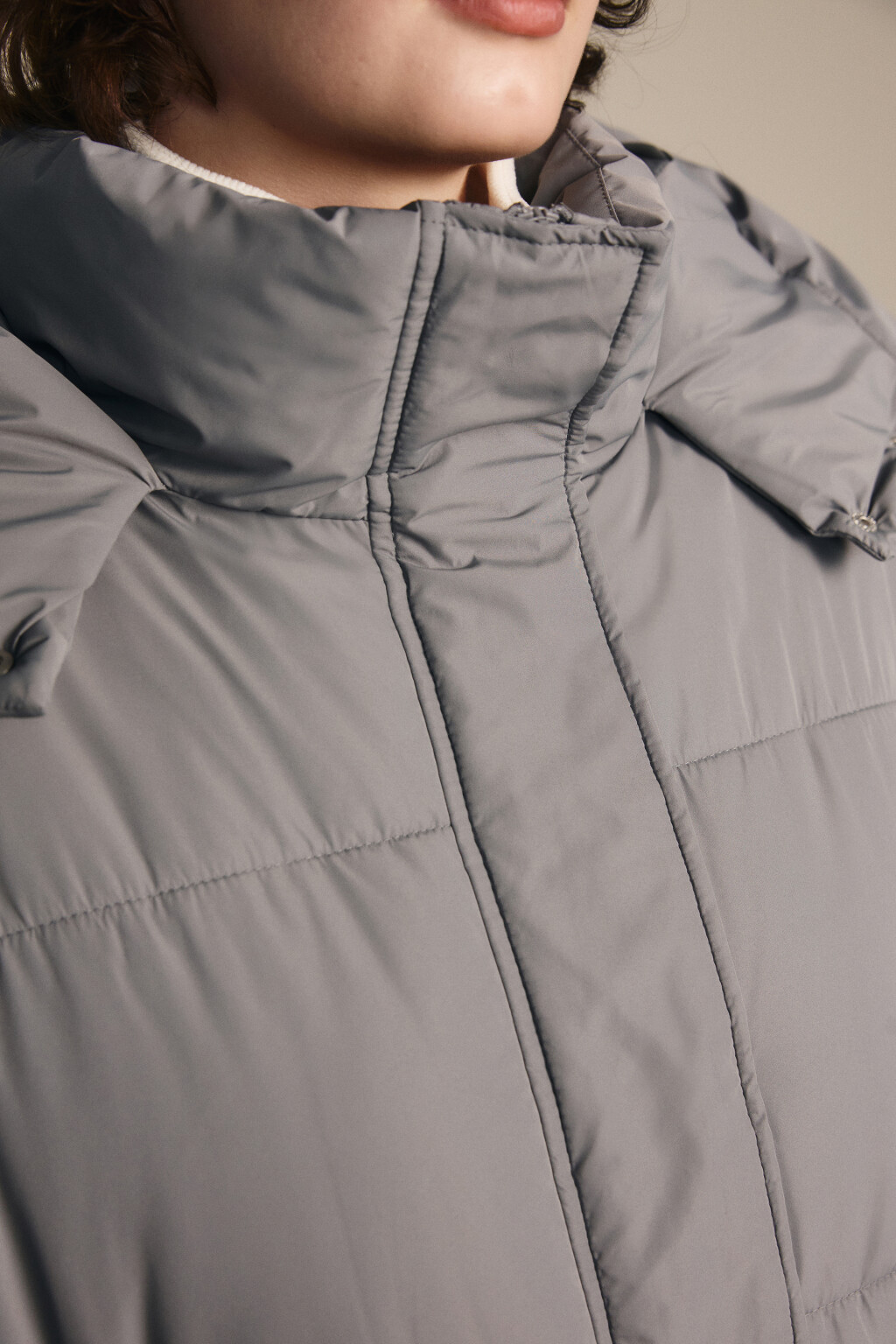 Куртка стеганая с капюшоном - цвет серый - 5