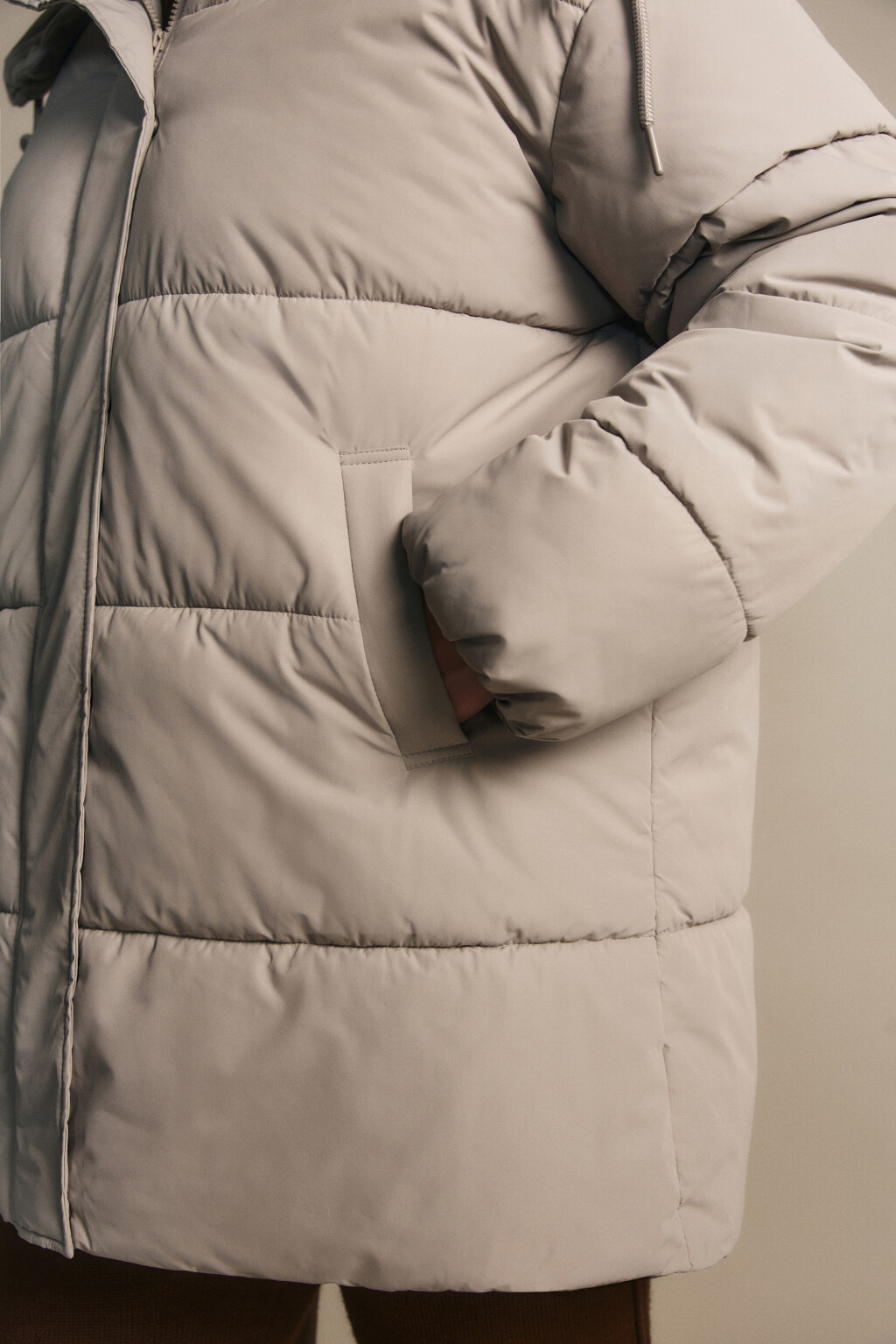 Куртка стеганая с капюшоном - цвет бежевый - 5