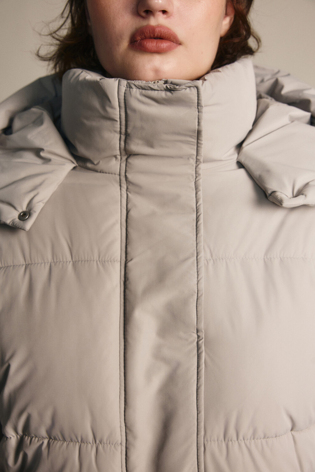 Куртка стеганая с капюшоном - цвет бежевый - 6