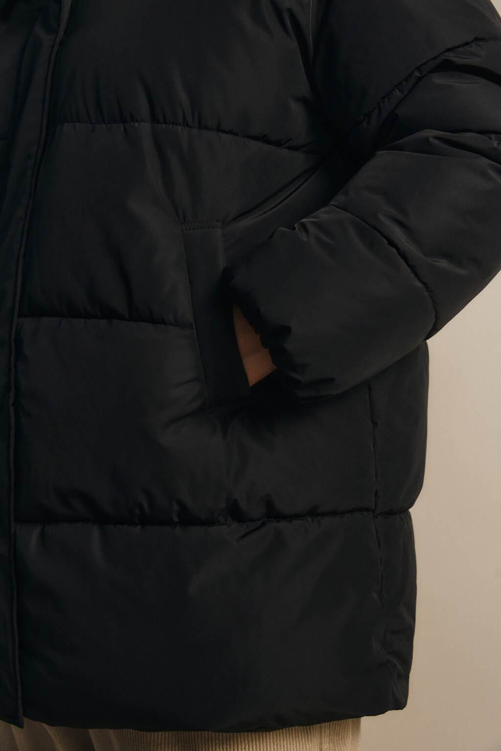 Куртка стеганая с капюшоном - цвет черный - 6