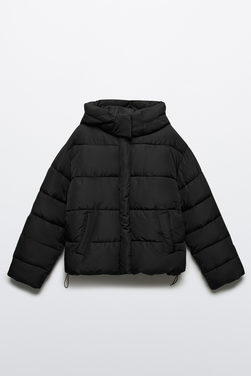 Куртка короткая стеганая с капюшоном - цвет черный - 8