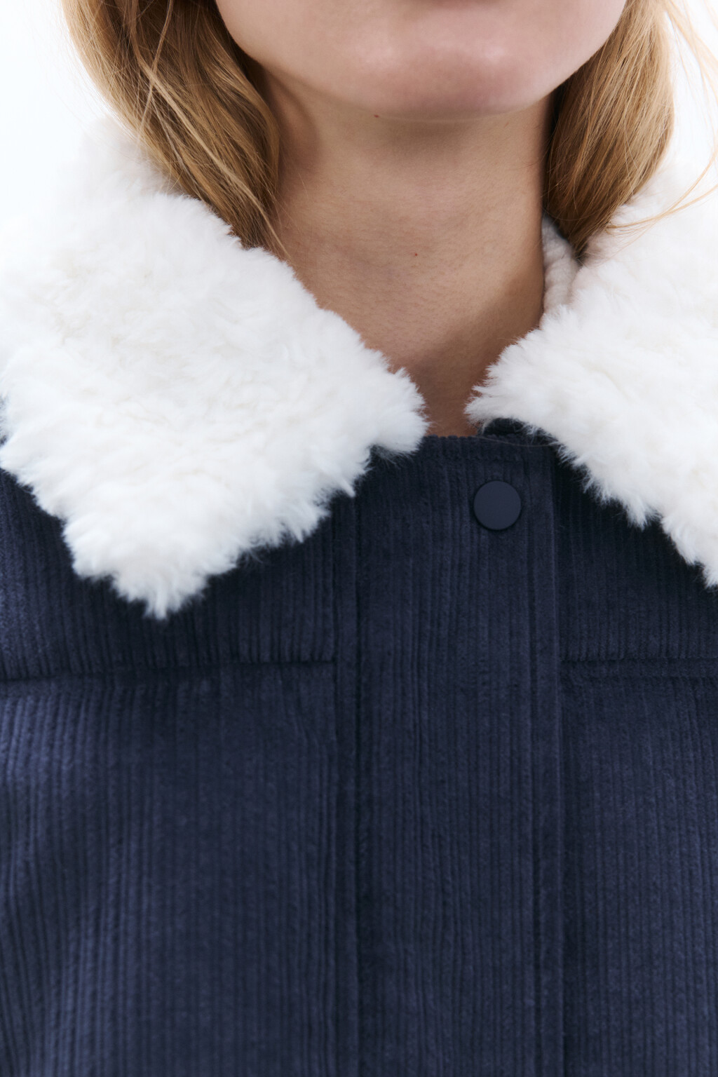 Куртка вельветовая с меховым воротником - цвет серый - 6