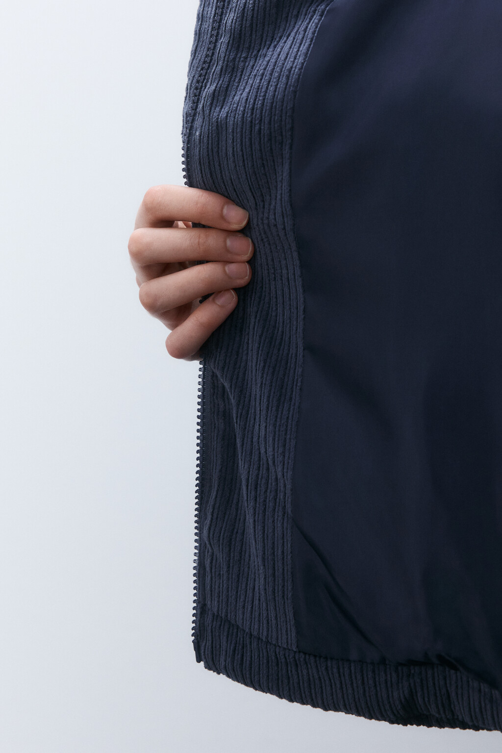 Куртка вельветовая с меховым воротником - цвет серый - 7