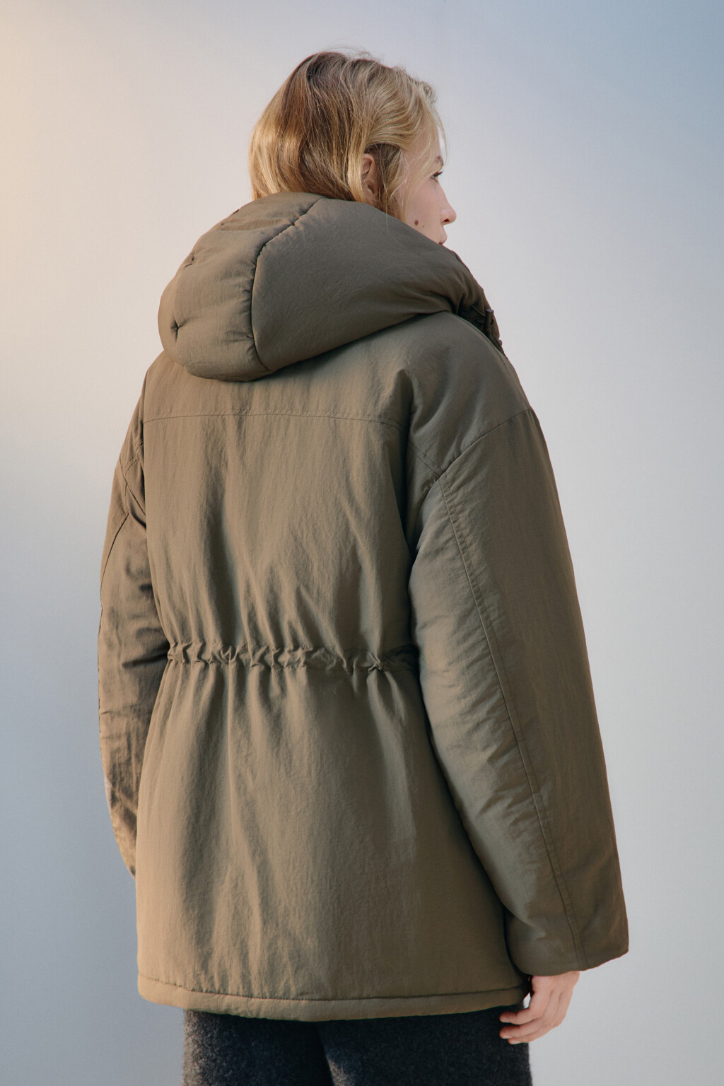 Куртка-парка с капюшоном - цвет зеленый - 3