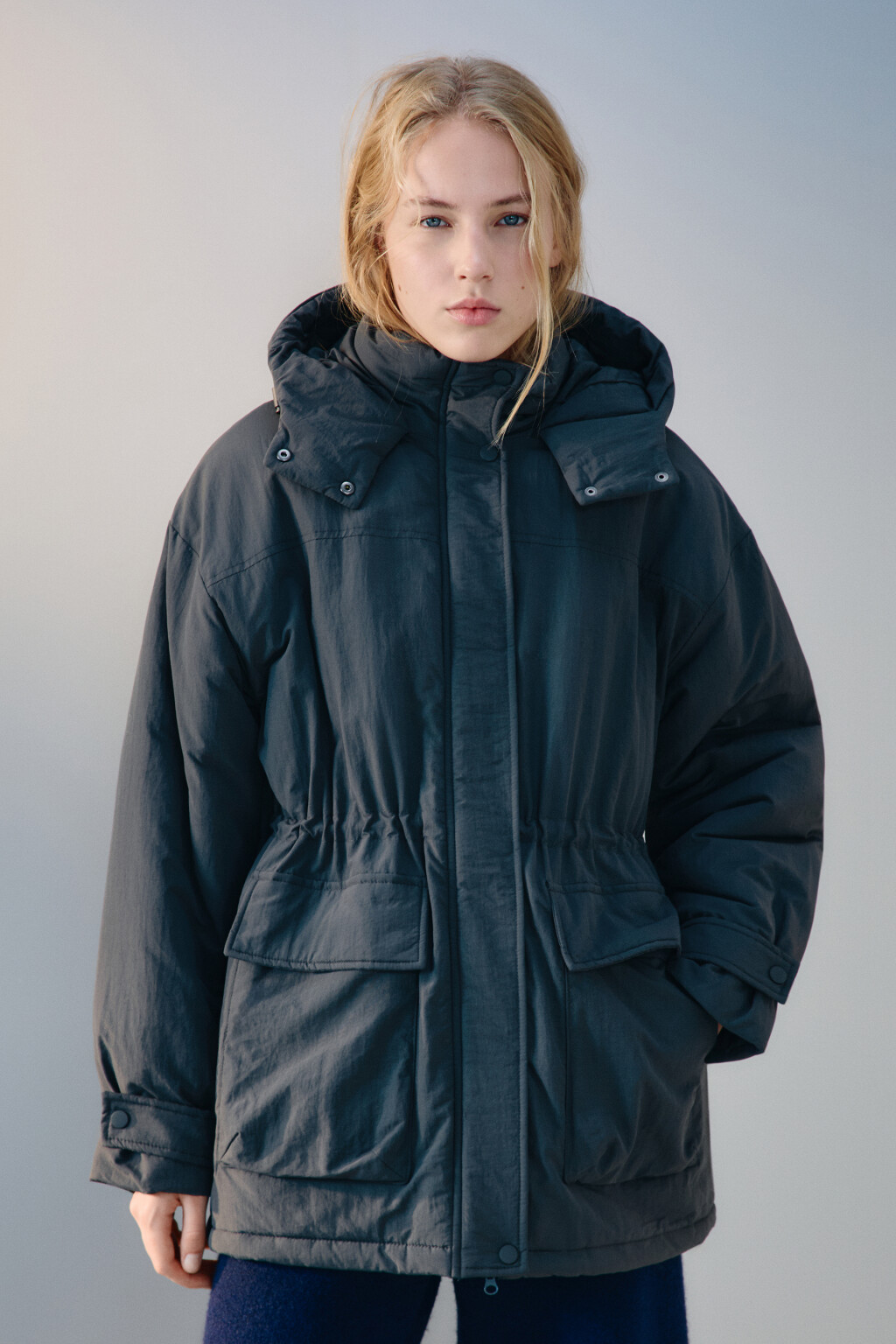 Куртка-парка с капюшоном - цвет серый - 5