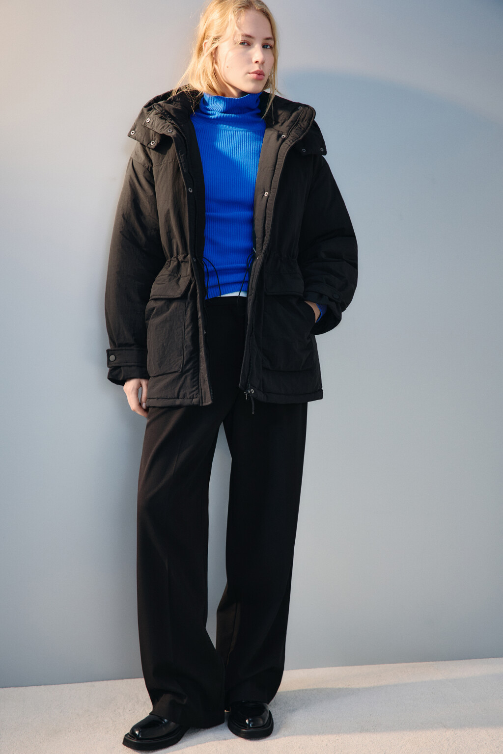 Куртка-парка с капюшоном - цвет черный - 1