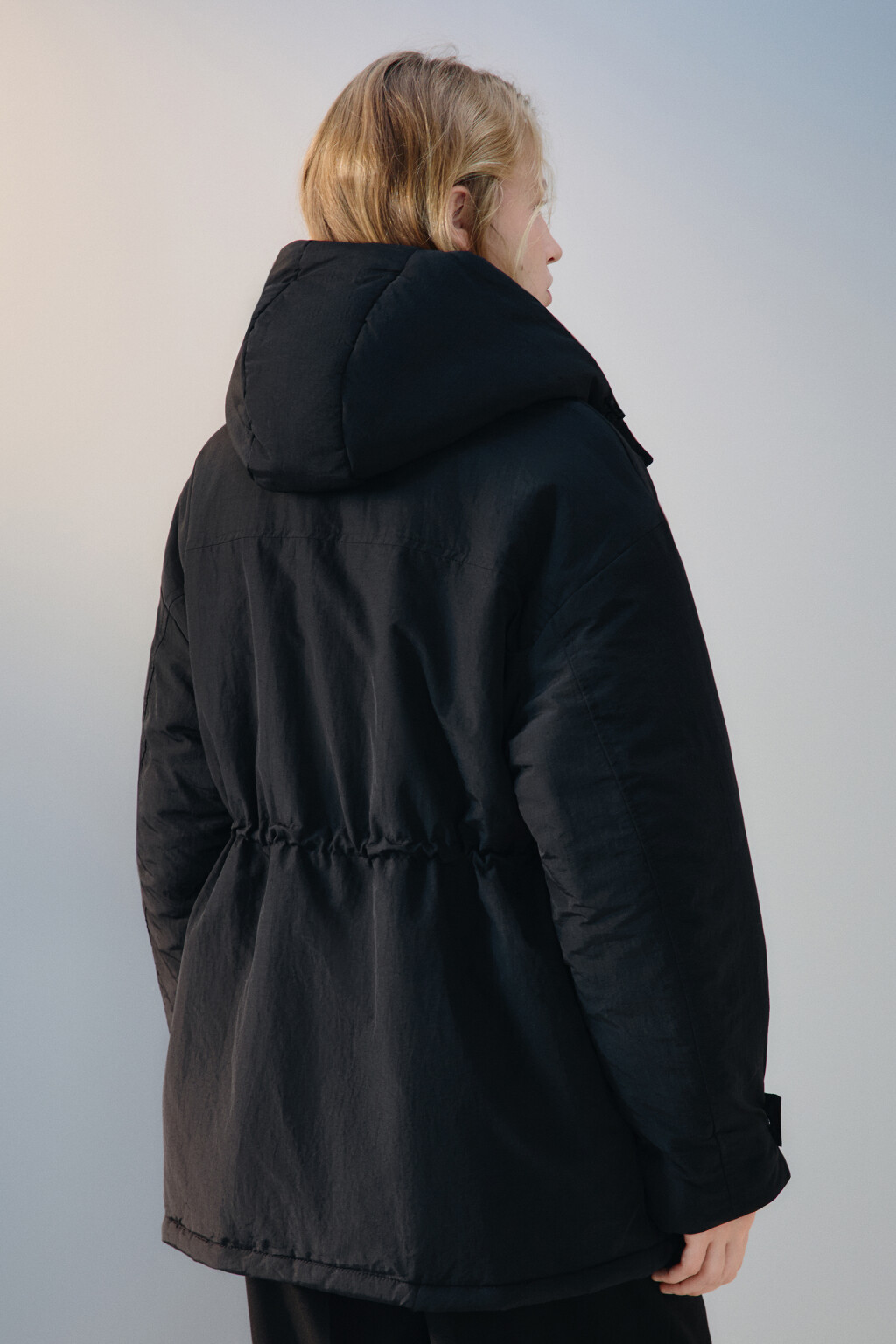 Куртка-парка с капюшоном - цвет черный - 3
