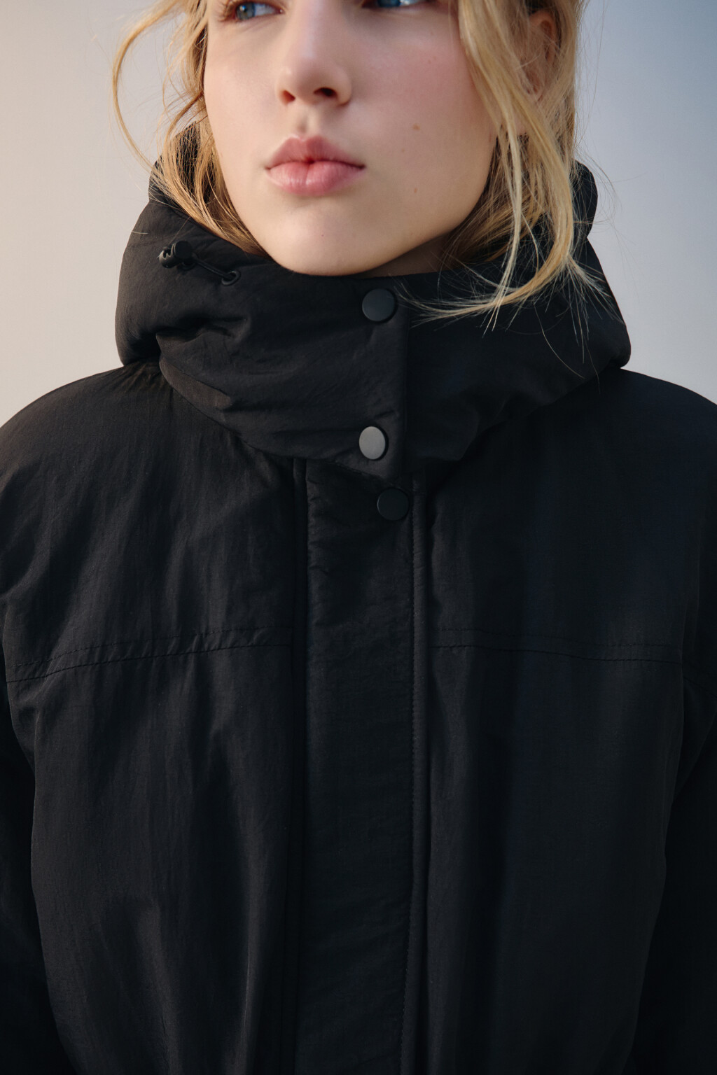 Куртка-парка с капюшоном - цвет черный - 5