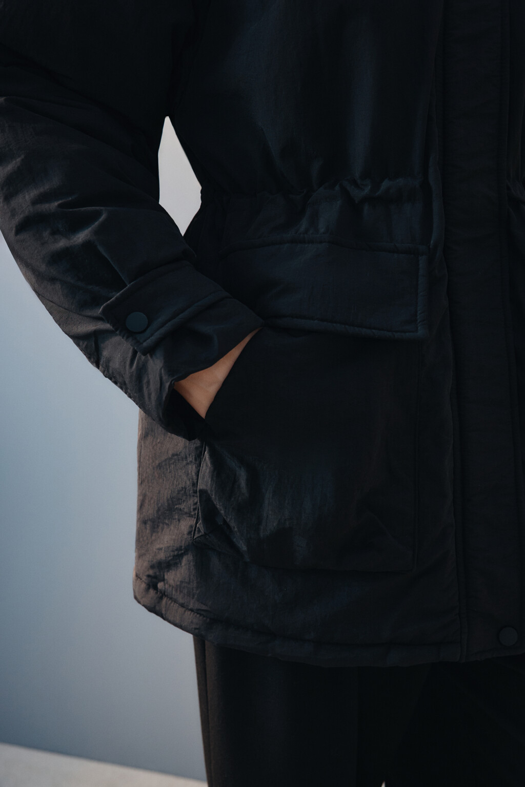 Куртка-парка с капюшоном - цвет черный - 6