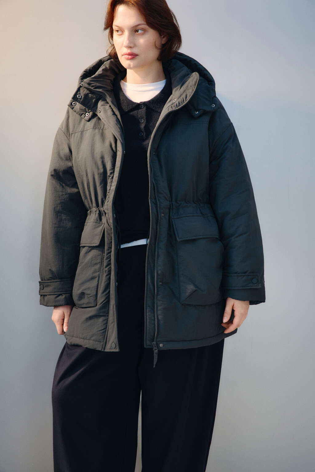 Куртка-парка с капюшоном - цвет серый - 1