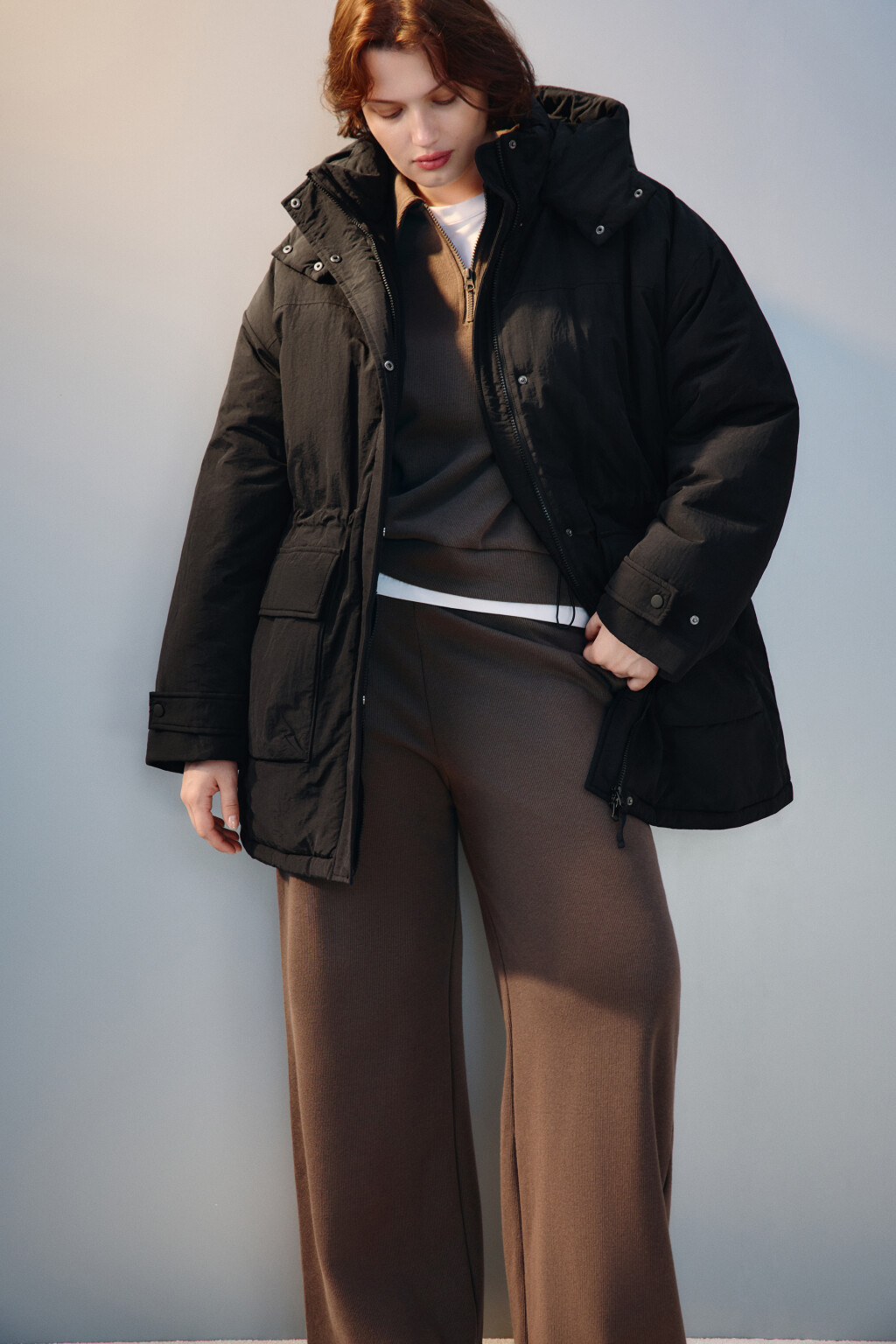 Куртка-парка с капюшоном - цвет черный - 1