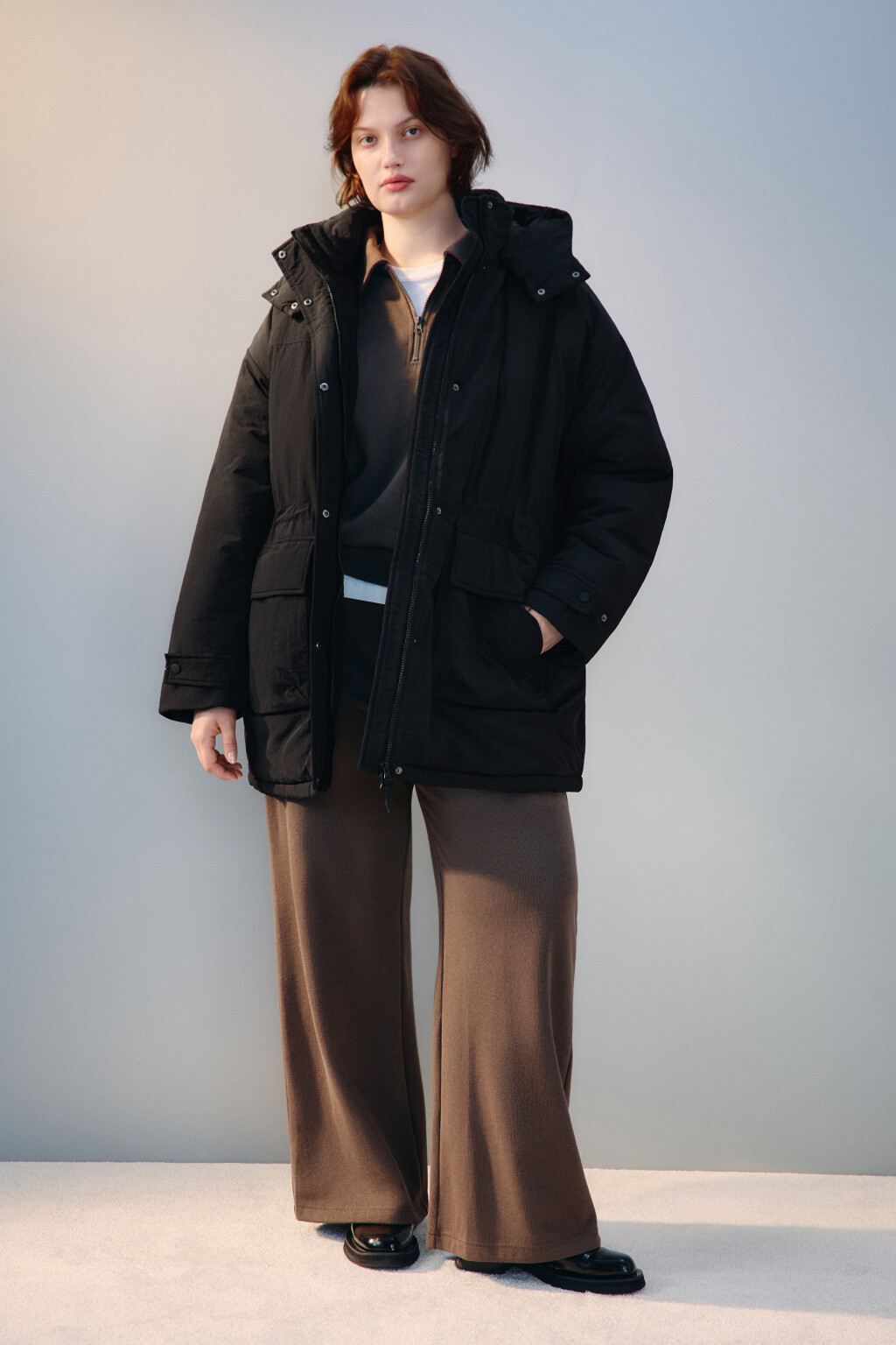 Куртка-парка с капюшоном - цвет черный - 4