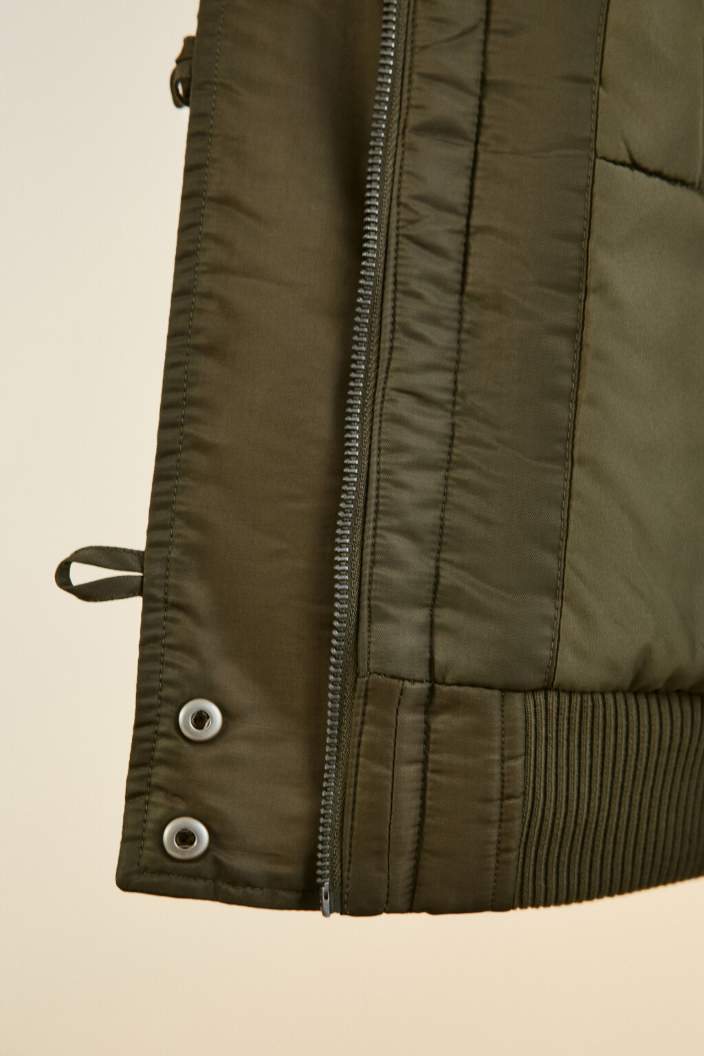 Куртка-бомбер с широким воротником - цвет зеленый - 7