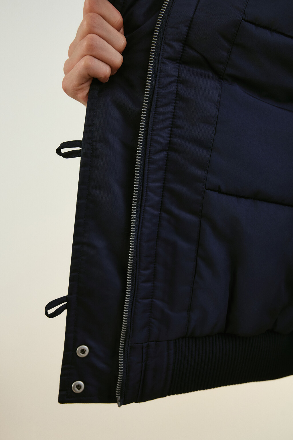 Куртка-бомбер с широким воротником - цвет синий - 8