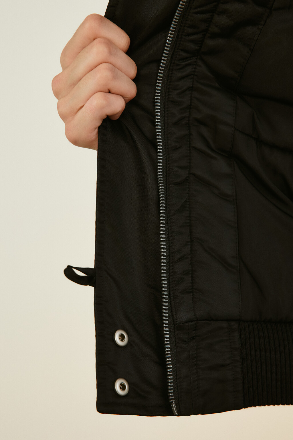 Куртка-бомбер с широким воротником - цвет черный - 10