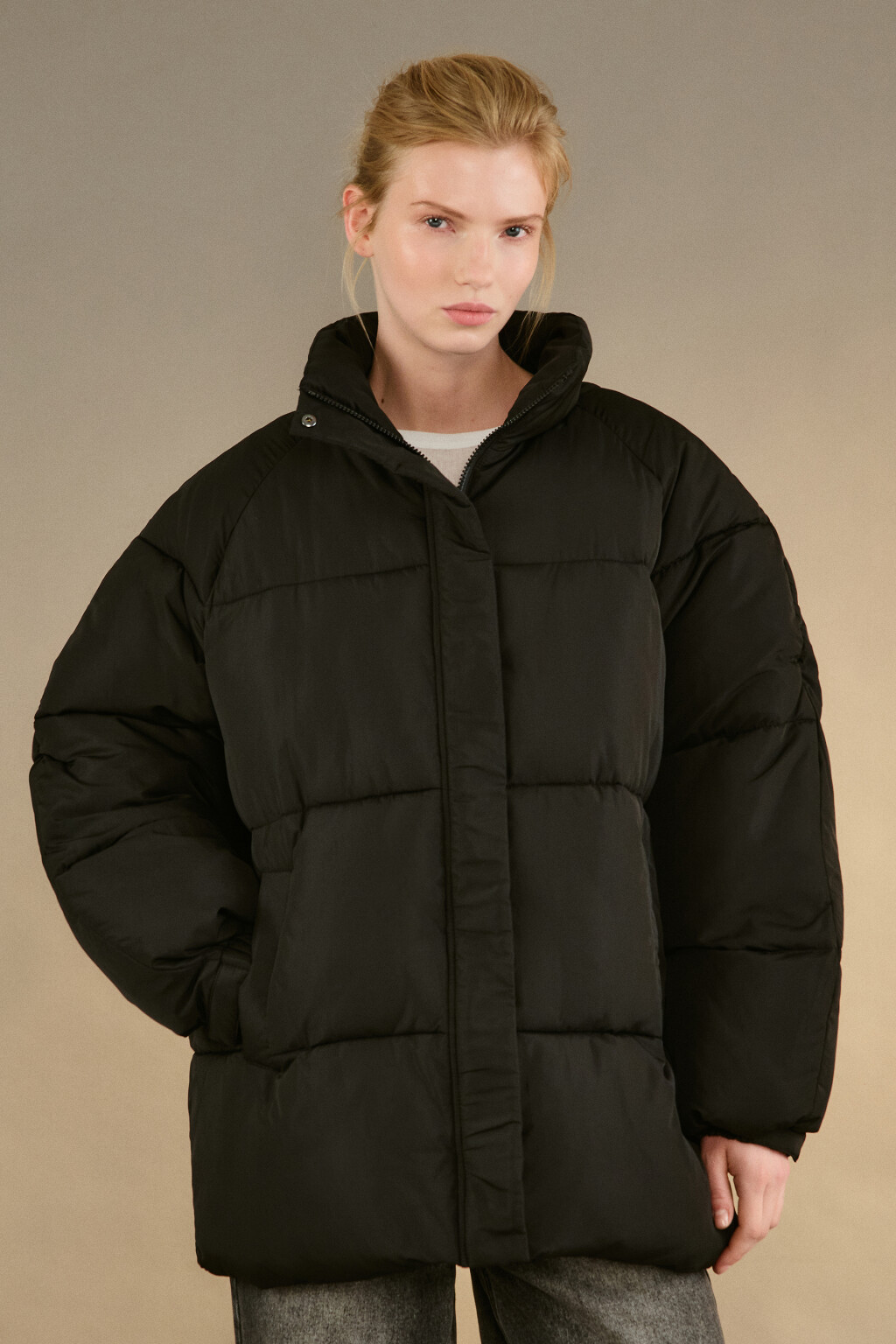 Куртка стеганая с воротником-стойкой - цвет черный - 2