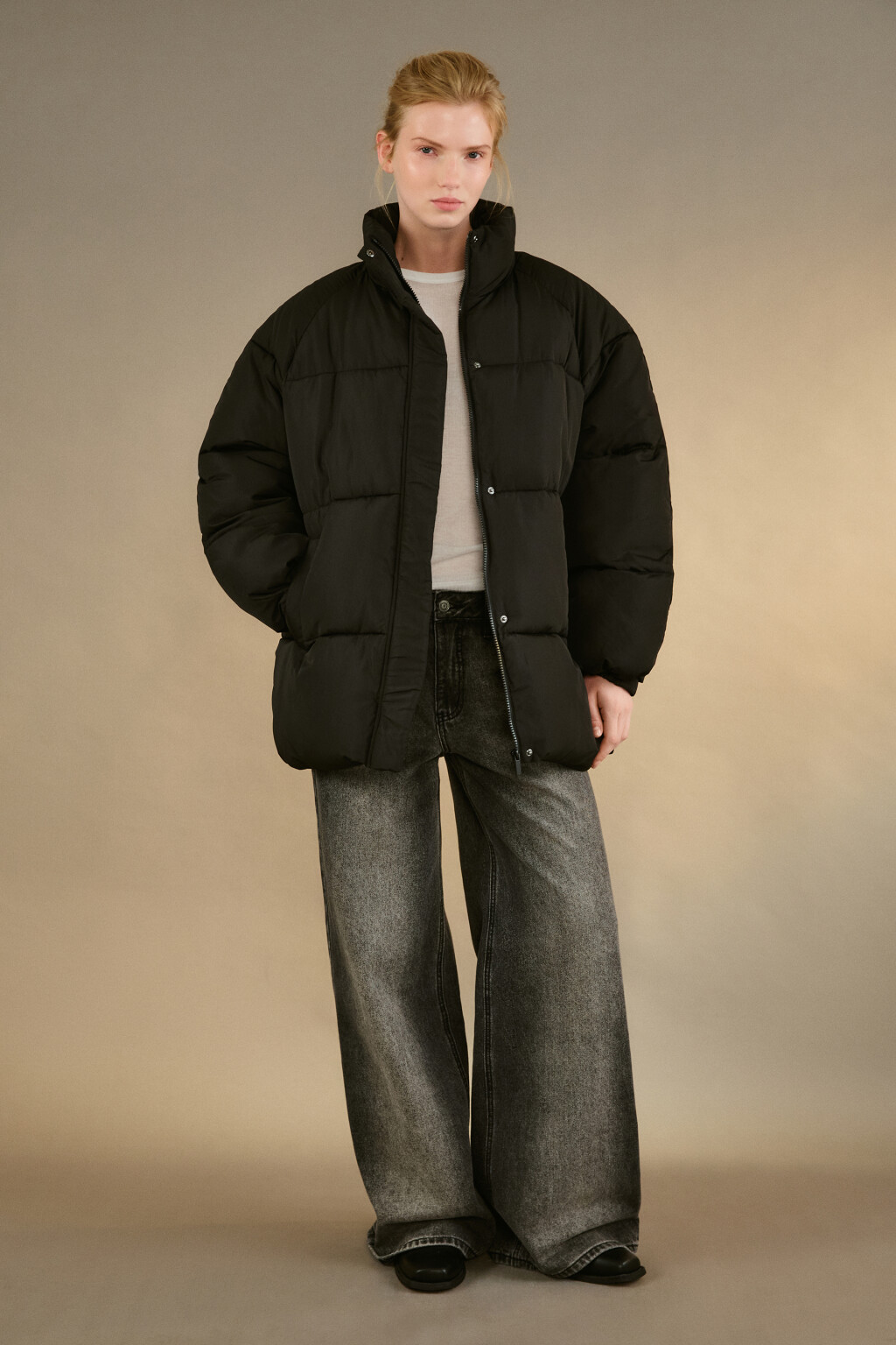 Куртка стеганая с воротником-стойкой - цвет черный - 4