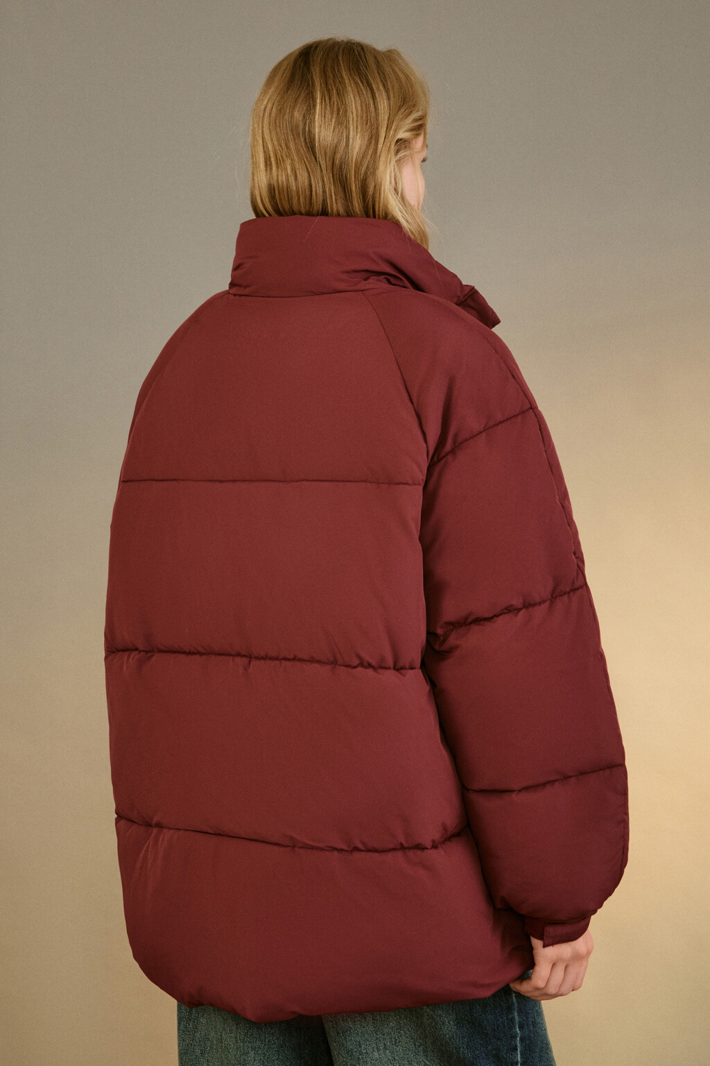 Куртка стеганая с воротником-стойкой - цвет бордовый - 4