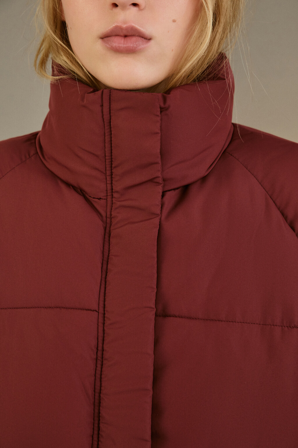 Куртка стеганая с воротником-стойкой - цвет бордовый - 7