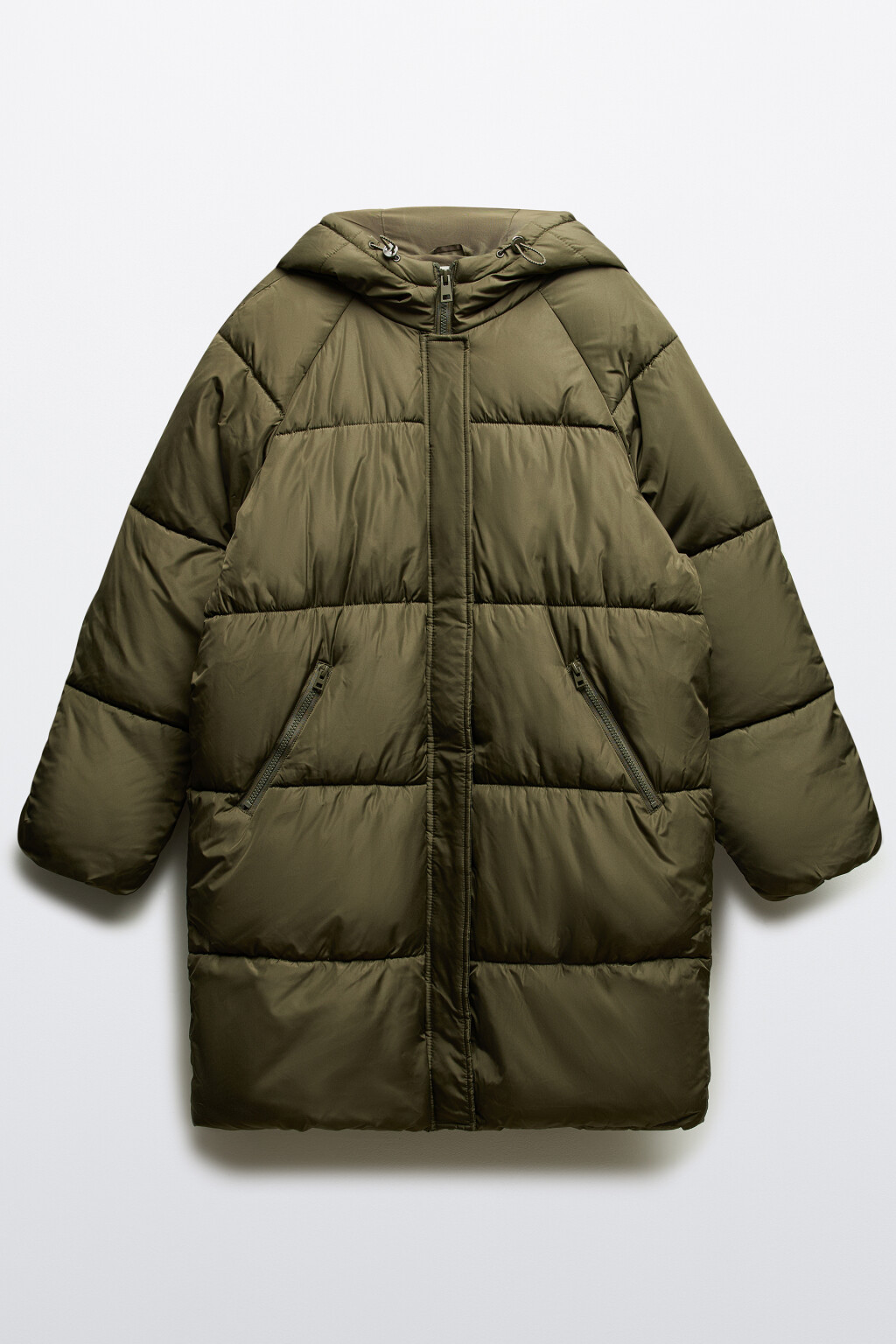 Пальто стеганое с капюшоном - цвет зеленый - 8