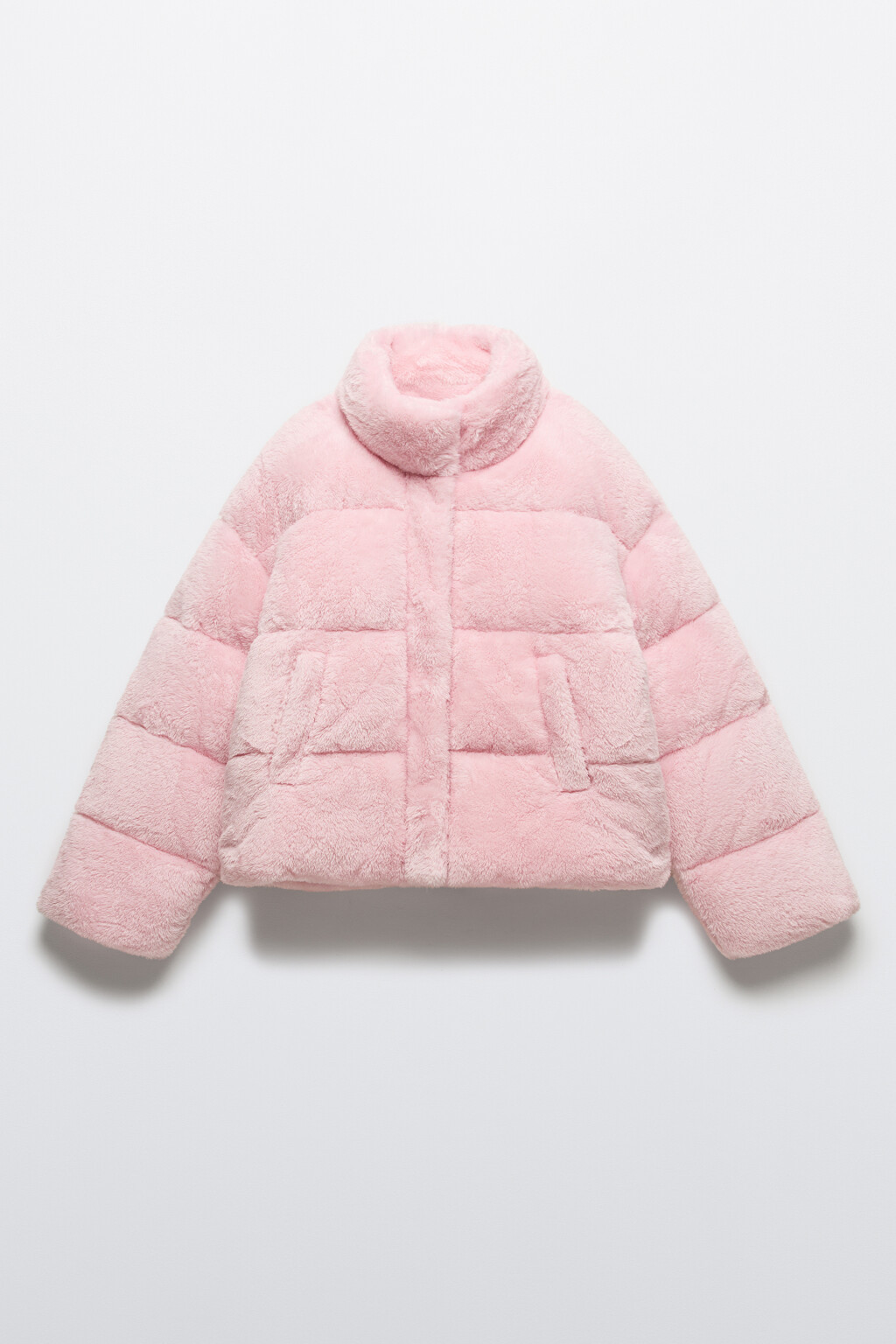 Куртка стеганая с меховой фактурой - цвет розовый - 7