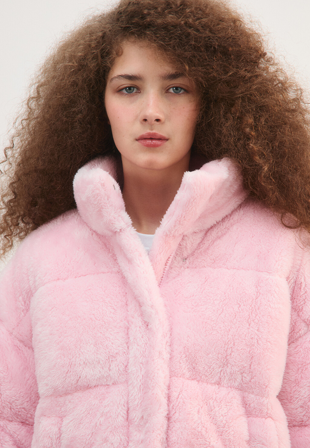 Куртка стеганая с меховой фактурой - цвет розовый - 5