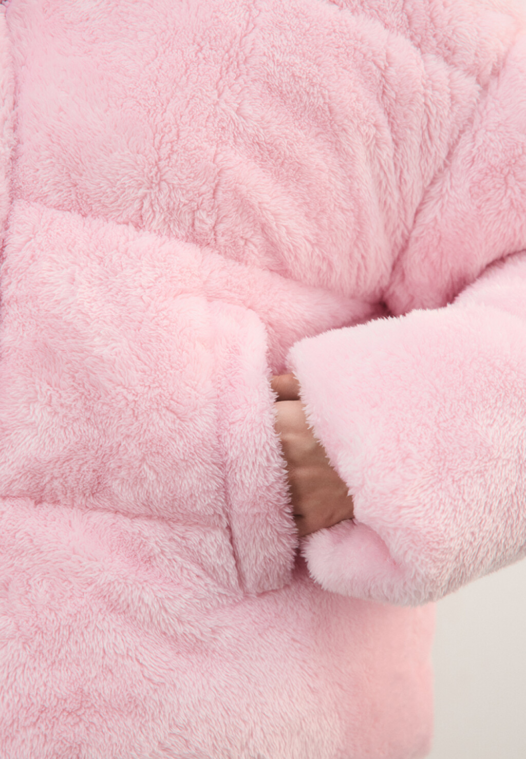 Куртка стеганая с меховой фактурой - цвет розовый - 6