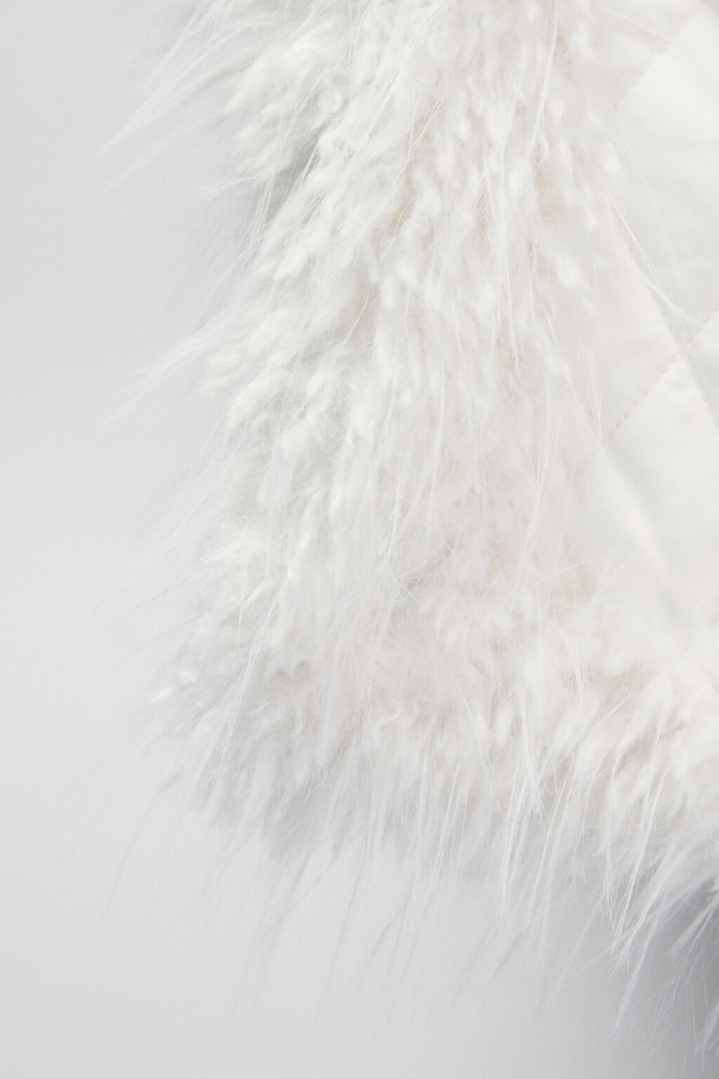 Шуба короткая с длинным ворсом - цвет молочный - 7