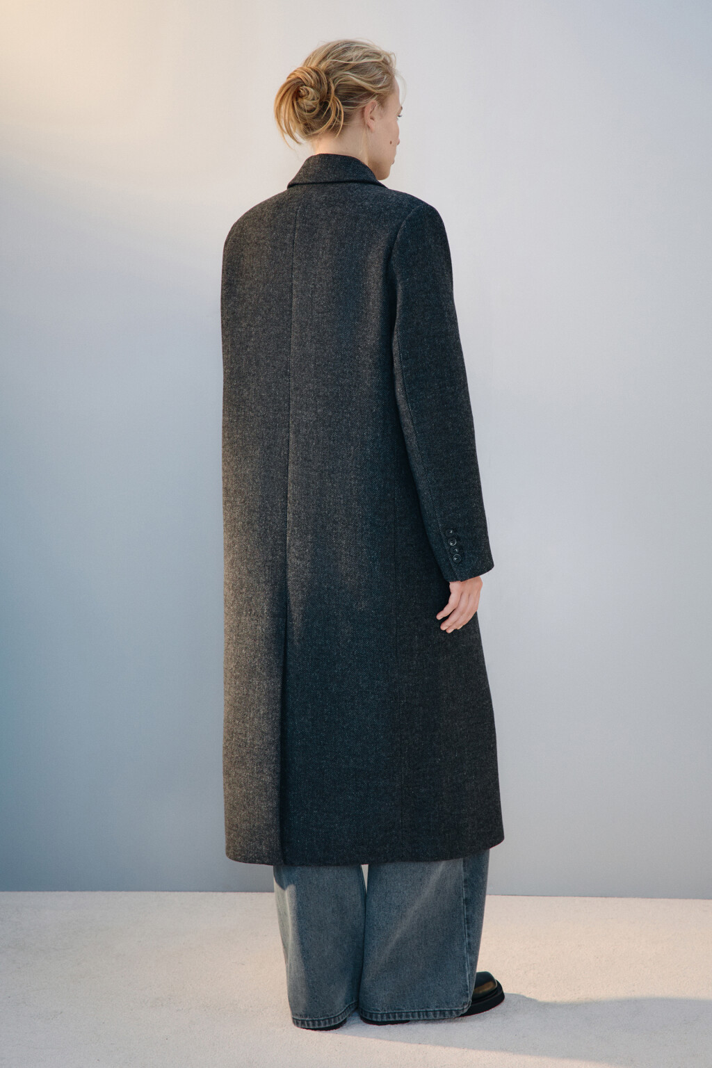 Пальто драповое с подкладкой - цвет серый - 3