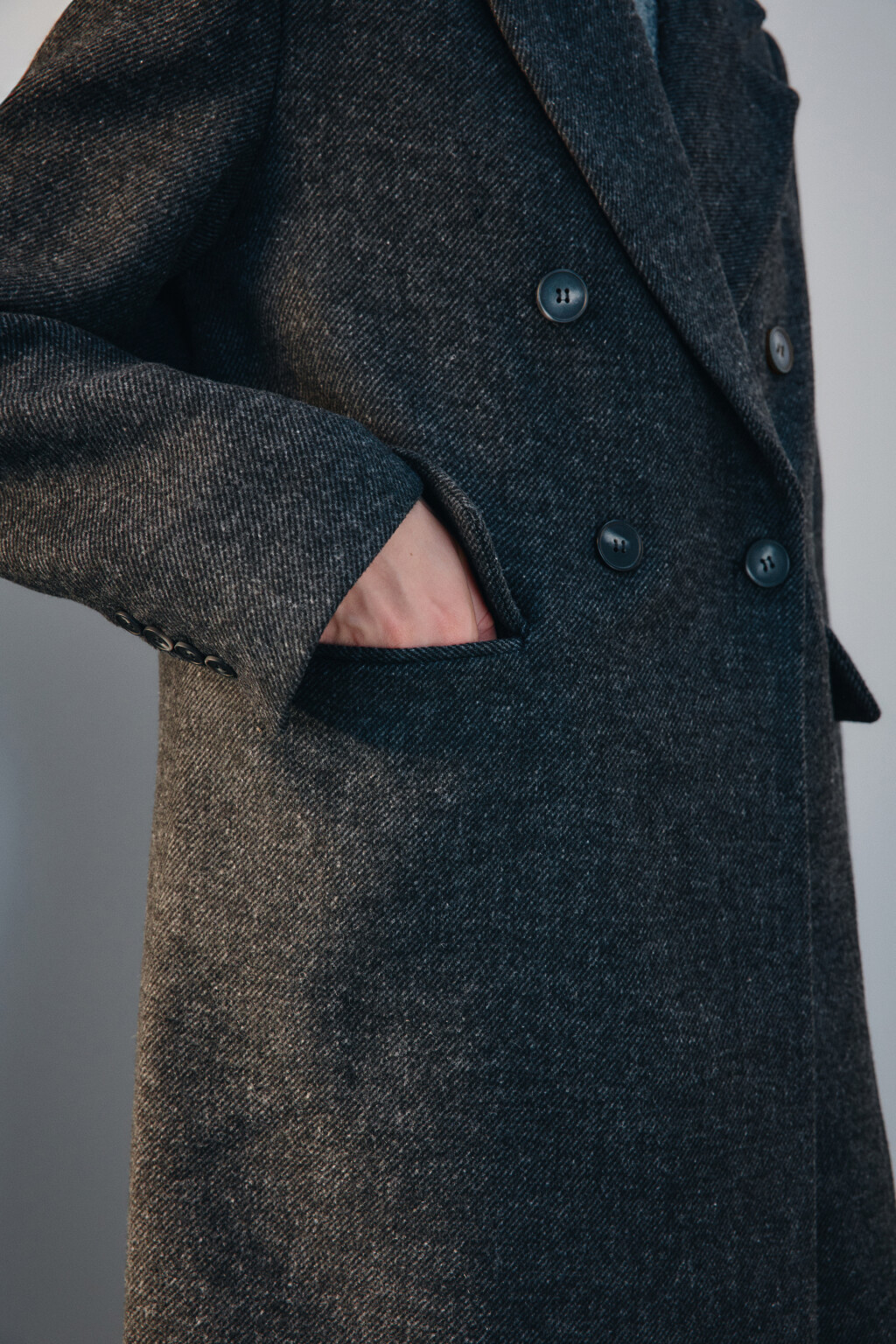 Пальто драповое с подкладкой - цвет серый - 7