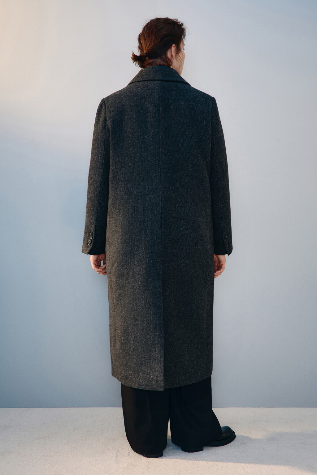 Пальто драповое с подкладкой - цвет серый - 3