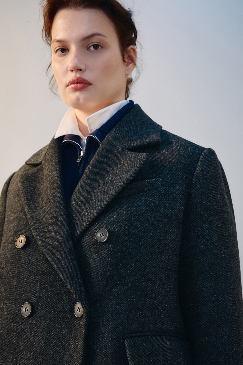 Пальто драповое с подкладкой - цвет серый - 5