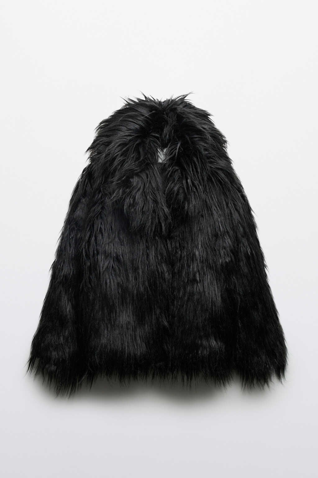 Шуба короткая из искусственного меха - цвет черный - 10