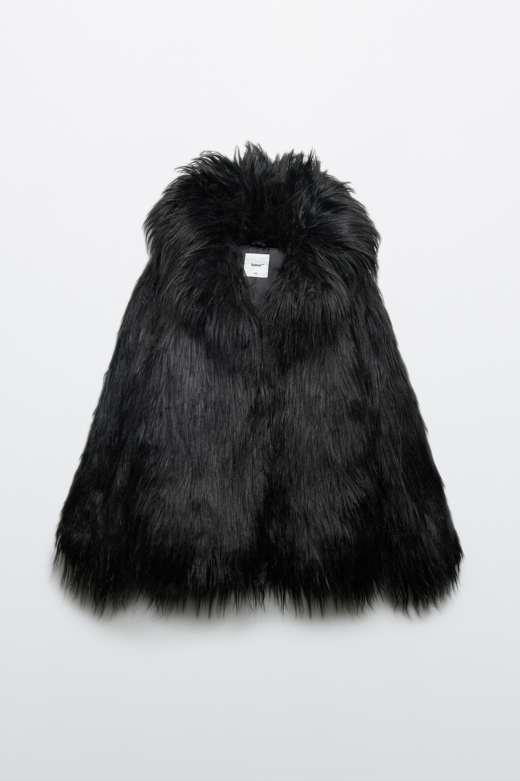 Шуба короткая из искусственного меха - цвет черный - 8