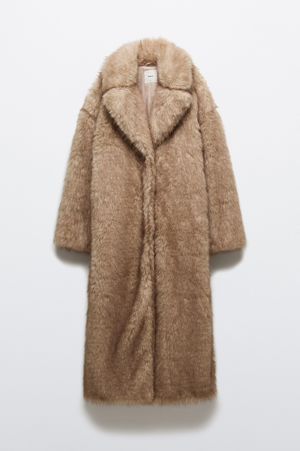 Шуба длинная из искусственного меха - цвет бежевый - 10